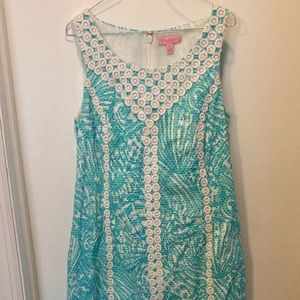 Lilly Pulitzer shift Blue Sea Cups print. Size 4